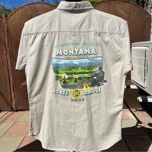 2011 Staff Rallies Harley Davidson - Under the Big Sky Montana Button Up Medium